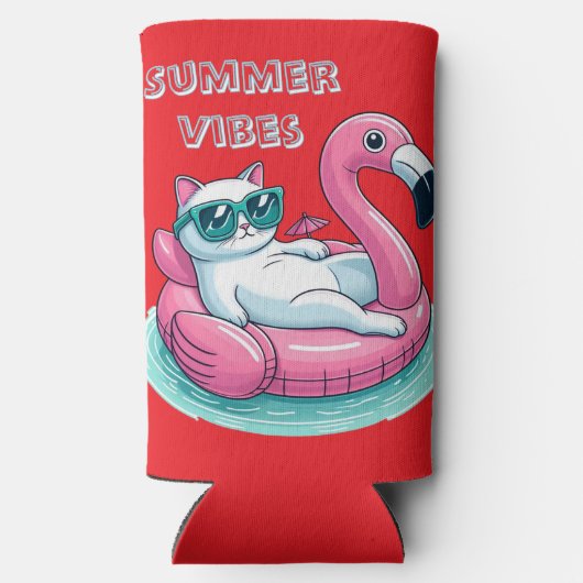 Summer Vibes Cat Seltzer Blikjeskoeler (Achterkant)