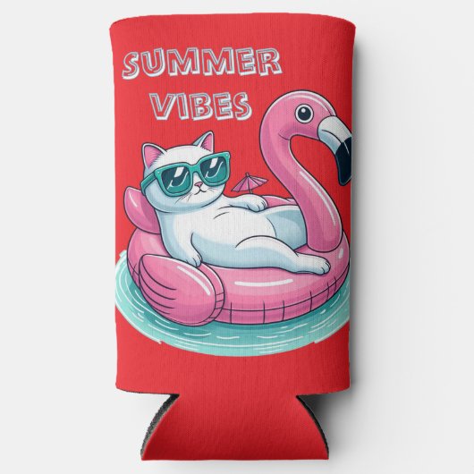 Summer Vibes Cat Seltzer Blikjeskoeler (Voorkant)