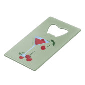 Summer Vibes Cherry Creditkaart Flessenopener (Achterkant Gekanteld)