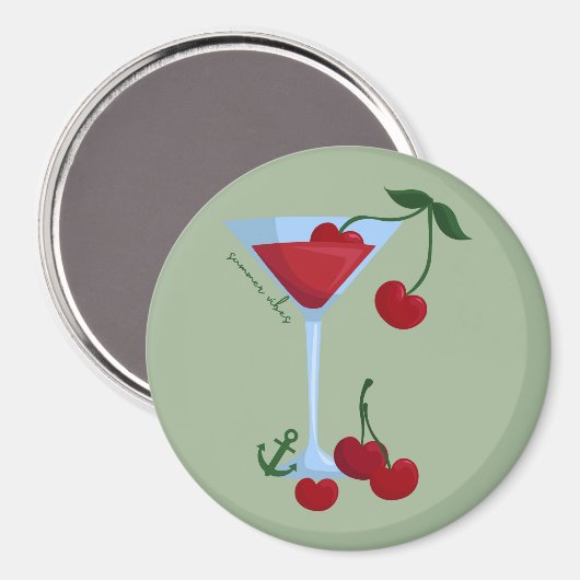 Summer Vibes Cherry Magneet (Voorkant / Achterkant)