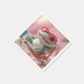 Summer Vibes: Chillin' Pluche krokodil op vakantie Servet (Hoek)