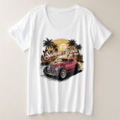 Summer Vibes Classic Car Grote Maat T-shirt (Design voorkant)
