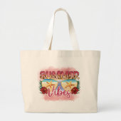 Summer Vibes | Coastal Beach Zonnebril Ontwerp Grote Tote Bag (Voorkant)