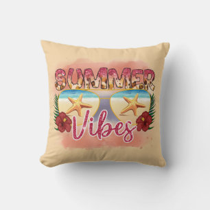 Summer Vibes   Coastal Beach Zonnebril Ontwerp Kussen