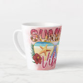 Summer Vibes | Coastal Beach Zonnebril Ontwerp Latte Mok (Linkerhoek)