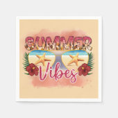 Summer Vibes | Coastal Beach Zonnebril Ontwerp Servet (Voorkant)