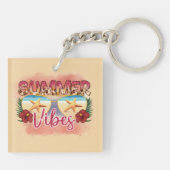 Summer Vibes | Coastal Beach Zonnebril Ontwerp Sleutelhanger (Achterkant)