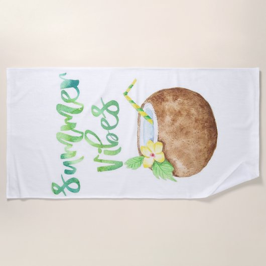 Summer Vibes Coconut Cup Strandlaken (Voorkant)