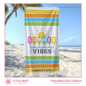 Summer Vibes Customizable Girls Strandlaken