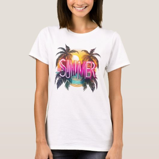 Summer Vibes Design für Strandfans T-shirt (Voorkant)