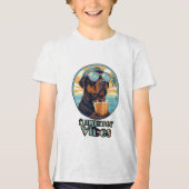 Summer Vibes Dog – Cool Beach Mood Tee (Edit) Tri-Blend Shirt (Voorkant)
