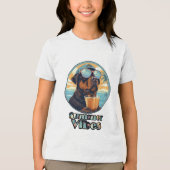 Summer Vibes Dog – Cool Beach Mood Tee (Edit) Tri-Blend Shirt (Voorkant)