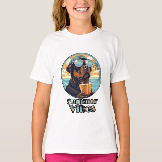 Summer Vibes Dog – Cool Beach Mood Tee T-shirt (Voorkant)