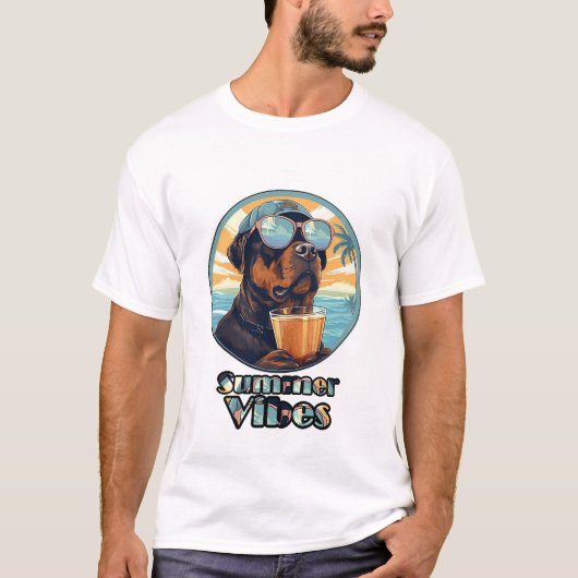Summer Vibes Dog – Cool Beach Mood Tee T-shirt (Voorkant)