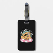 Summer Vibes Dog - Drijvende puppy met zonnebril Bagagelabel (Achterkant verticaal)