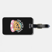 Summer Vibes Dog - Drijvende puppy met zonnebril Bagagelabel (Achterkant horizontaal)