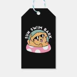 Summer Vibes Dog - Drijvende puppy met zonnebril Cadeaulabel