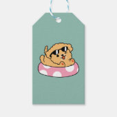 Summer Vibes Dog - Drijvende puppy met zonnebril Cadeaulabel (Voorkant)