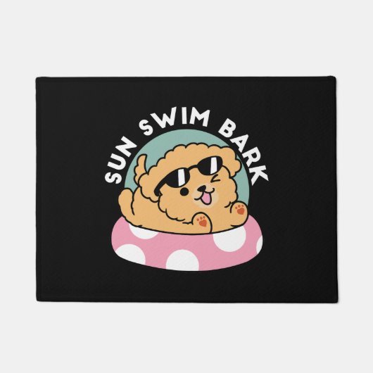 Summer Vibes Dog - Drijvende puppy met zonnebril Deurmat (Voorkant)