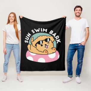 Summer Vibes Dog - Drijvende puppy met zonnebril Fleece Deken