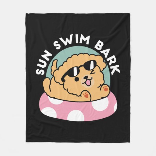 Summer Vibes Dog - Drijvende puppy met zonnebril Fleece Deken (Voorkant)