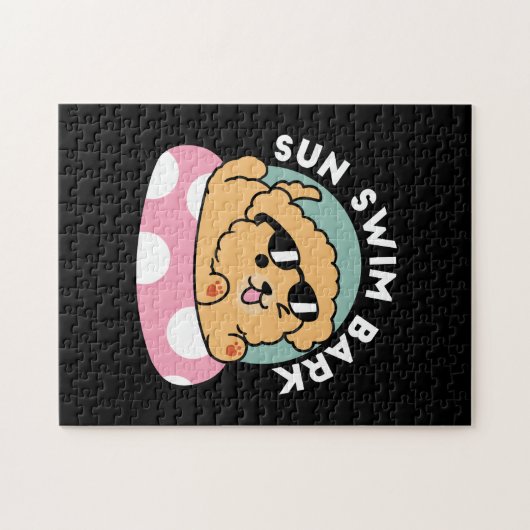 Summer Vibes Dog - Drijvende puppy met zonnebril Legpuzzel (Horizontaal)