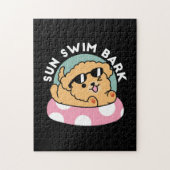 Summer Vibes Dog - Drijvende puppy met zonnebril Legpuzzel (Verticaal)