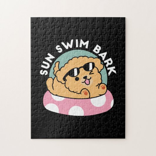 Summer Vibes Dog - Drijvende puppy met zonnebril Legpuzzel (Verticaal)