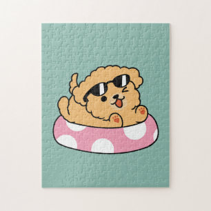 Summer Vibes Dog - Drijvende puppy met zonnebril Legpuzzel