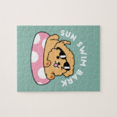 Summer Vibes Dog - Drijvende puppy met zonnebril Legpuzzel (Horizontaal)