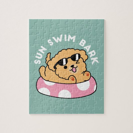 Summer Vibes Dog - Drijvende puppy met zonnebril Legpuzzel (Verticaal)