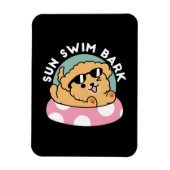 Summer Vibes Dog - Drijvende puppy met zonnebril Magneet (Verticaal)