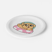 Summer Vibes Dog - Drijvende puppy met zonnebril Papieren Bordje (Gekanteld)