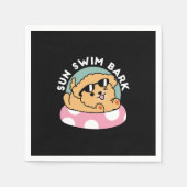 Summer Vibes Dog - Drijvende puppy met zonnebril Servet (Voorkant)