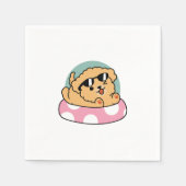 Summer Vibes Dog - Drijvende puppy met zonnebril Servet (Voorkant)