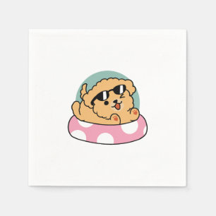 Summer Vibes Dog - Drijvende puppy met zonnebril Servet