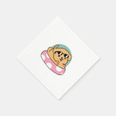 Summer Vibes Dog - Drijvende puppy met zonnebril Servet (Hoek)