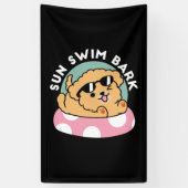 Summer Vibes Dog - Drijvende puppy met zonnebril Spandoek (Verticaal)