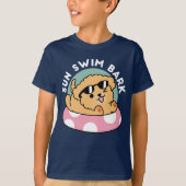 Summer Vibes Dog - Drijvende puppy met zonnebril T-shirt (Voorkant)