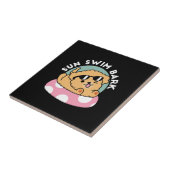 Summer Vibes Dog - Drijvende puppy met zonnebril Tegeltje (Zijkant)