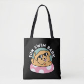 Summer Vibes Dog - Drijvende puppy met zonnebril Tote Bag (Voorkant)
