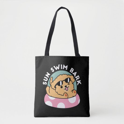 Summer Vibes Dog - Drijvende puppy met zonnebril Tote Bag (Voorkant)