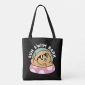 Summer Vibes Dog - Drijvende puppy met zonnebril Tote Bag (Achterkant)
