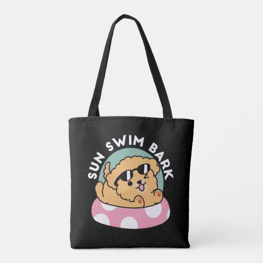 Summer Vibes Dog - Drijvende puppy met zonnebril Tote Bag (Achterkant)