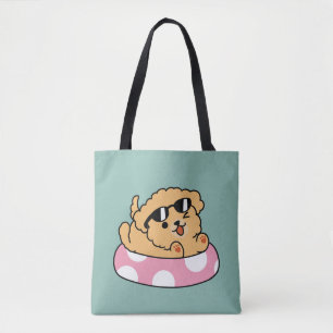 Summer Vibes Dog - Drijvende puppy met zonnebril Tote Bag