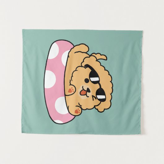 Summer Vibes Dog - Drijvende puppy met zonnebril Wandkleed (Voorkant (horizontaal))