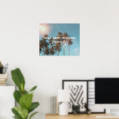 Summer vibes dromen strand quote palmbomen poster (Thuiskantoor)