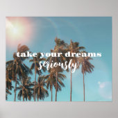 Summer vibes dromen strand quote palmbomen poster (Voorkant)