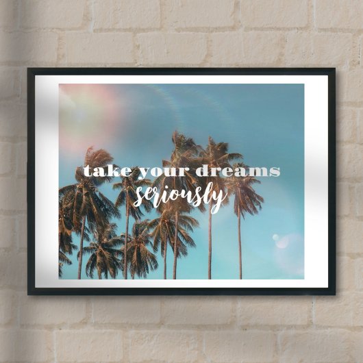 Summer vibes dromen strand quote palmbomen poster