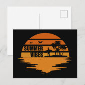 Summer Vibes Familievakantie Briefkaart (Voorkant / Achterkant)